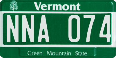 VT license plate NNA074