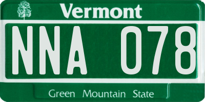 VT license plate NNA078