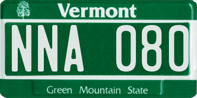 VT license plate NNA080