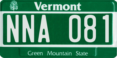 VT license plate NNA081