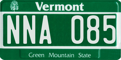 VT license plate NNA085