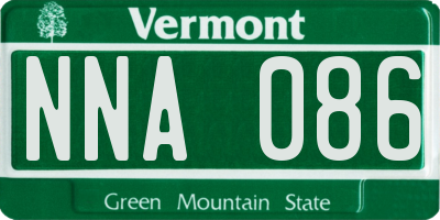 VT license plate NNA086