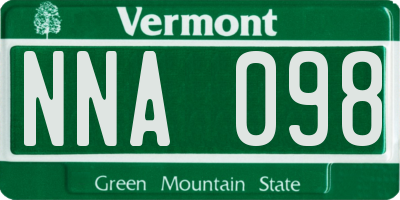 VT license plate NNA098