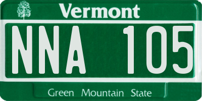 VT license plate NNA105
