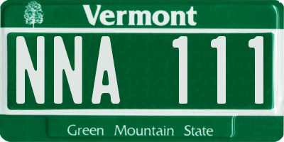 VT license plate NNA111