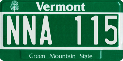 VT license plate NNA115