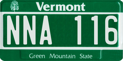 VT license plate NNA116