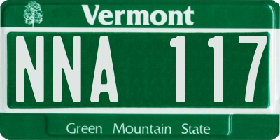 VT license plate NNA117