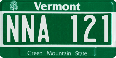 VT license plate NNA121