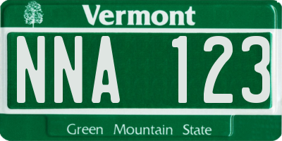 VT license plate NNA123
