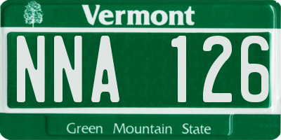 VT license plate NNA126