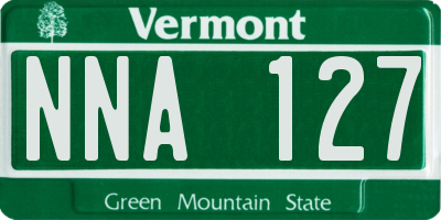 VT license plate NNA127