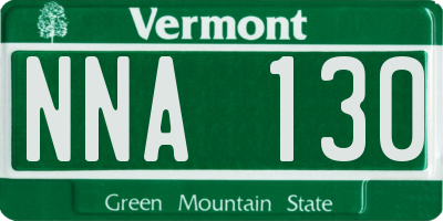 VT license plate NNA130