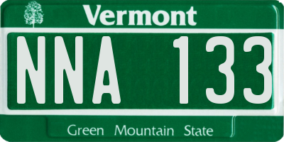 VT license plate NNA133