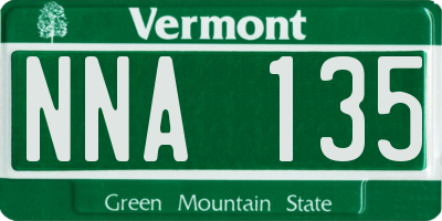 VT license plate NNA135