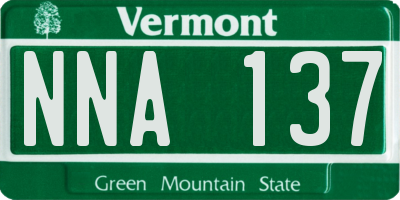 VT license plate NNA137