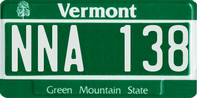 VT license plate NNA138