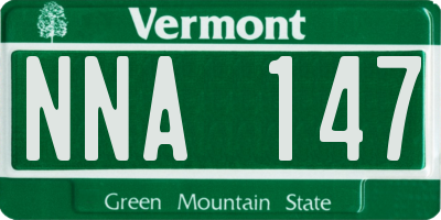 VT license plate NNA147