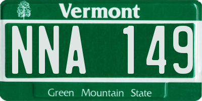 VT license plate NNA149
