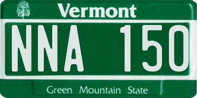 VT license plate NNA150
