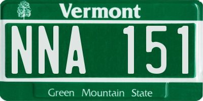 VT license plate NNA151