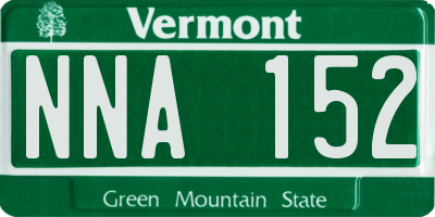 VT license plate NNA152