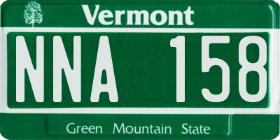 VT license plate NNA158