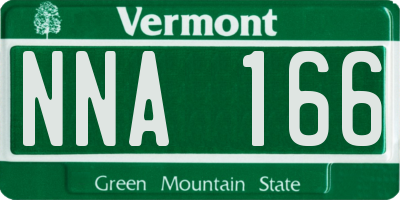 VT license plate NNA166