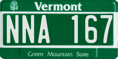 VT license plate NNA167