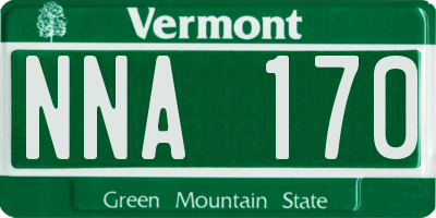 VT license plate NNA170