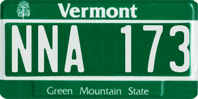 VT license plate NNA173