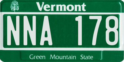 VT license plate NNA178