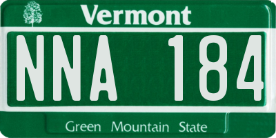 VT license plate NNA184