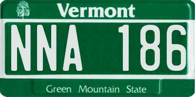 VT license plate NNA186