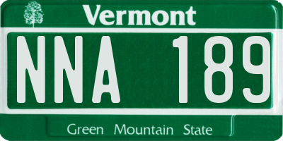 VT license plate NNA189