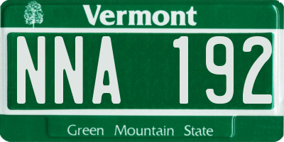 VT license plate NNA192