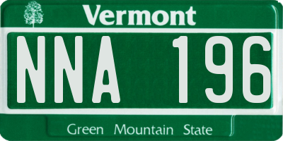 VT license plate NNA196