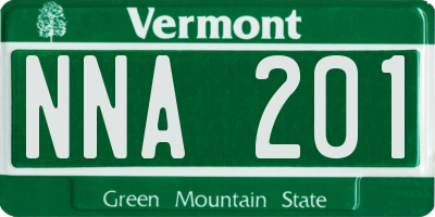 VT license plate NNA201