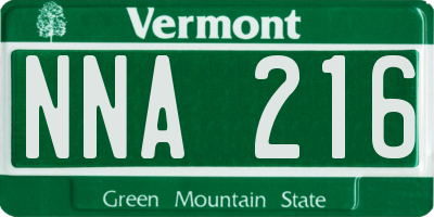 VT license plate NNA216