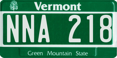 VT license plate NNA218
