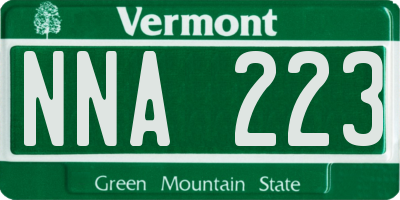 VT license plate NNA223