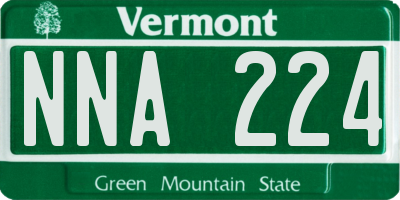 VT license plate NNA224