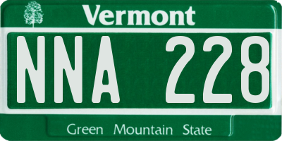 VT license plate NNA228