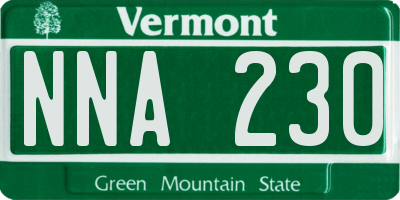 VT license plate NNA230