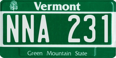 VT license plate NNA231