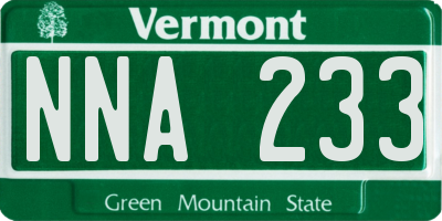 VT license plate NNA233