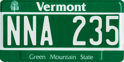 VT license plate NNA235