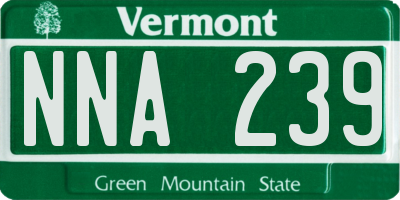 VT license plate NNA239