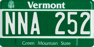 VT license plate NNA252