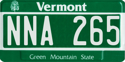 VT license plate NNA265
